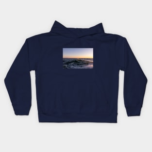 Turbulent Ocean Waves at Sunset Kids Hoodie